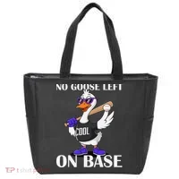 No Goose Left On Base Cool Baseball Fun Tote Bag thumb 0