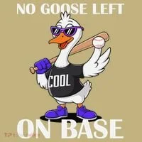 No Goose Left On Base Cool Baseball Fun Button thumb 1