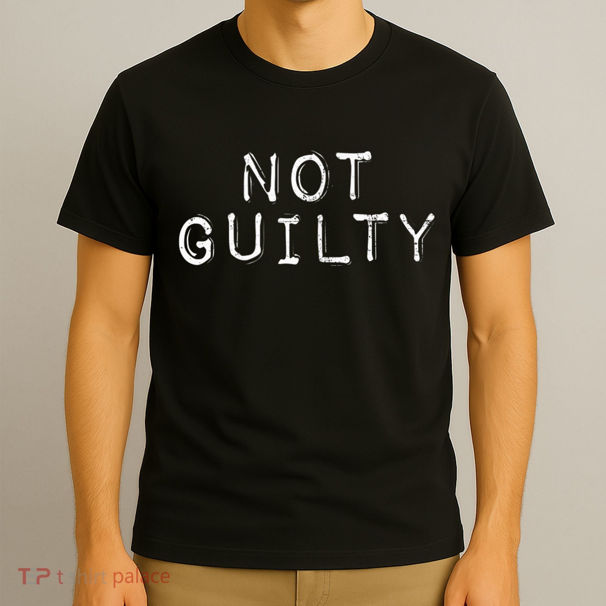 NOT GUILTY Label Vintage Style Attend Favorite Trial T-Shirt
