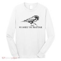 No God No Ni Dieu Ni Maitre Retro Crow Bird Long Sleeve Shirt thumb 0