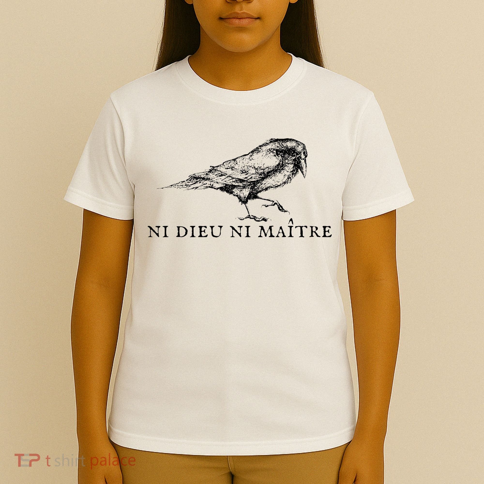 No God No Ni Dieu Ni Maitre Retro Crow Bird T-Shirt