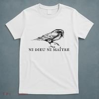 No God No Ni Dieu Ni Maitre Retro Crow Bird T-Shirt thumb 5