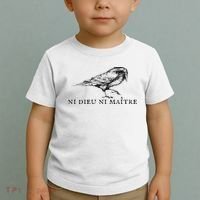 No God No Ni Dieu Ni Maitre Retro Crow Bird Toddler T-Shirt thumb 2