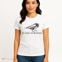 No God No Ni Dieu Ni Maitre Retro Crow Bird Women's T-Shirt thumb 4