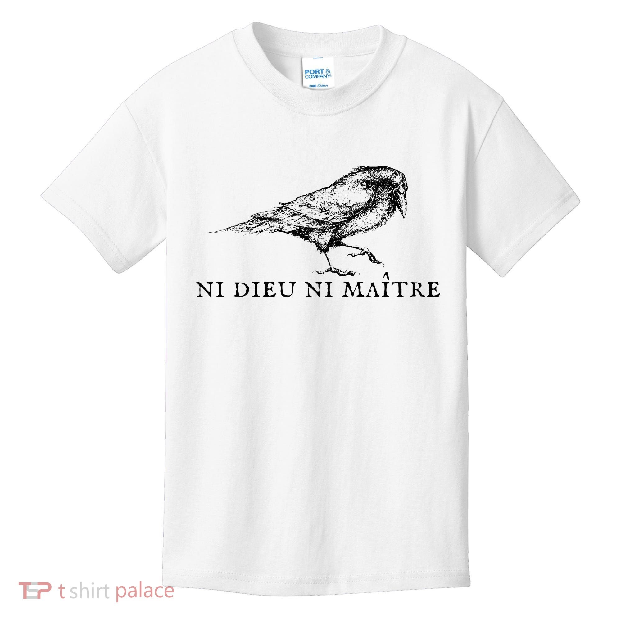 No God No Ni Dieu Ni Maitre Retro Crow Bird Kids T-Shirt