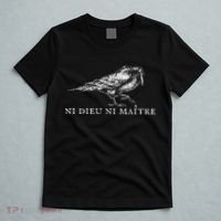No God No  Ni Dieu Ni Maitre Retro Crow Bird T-Shirt thumb 5