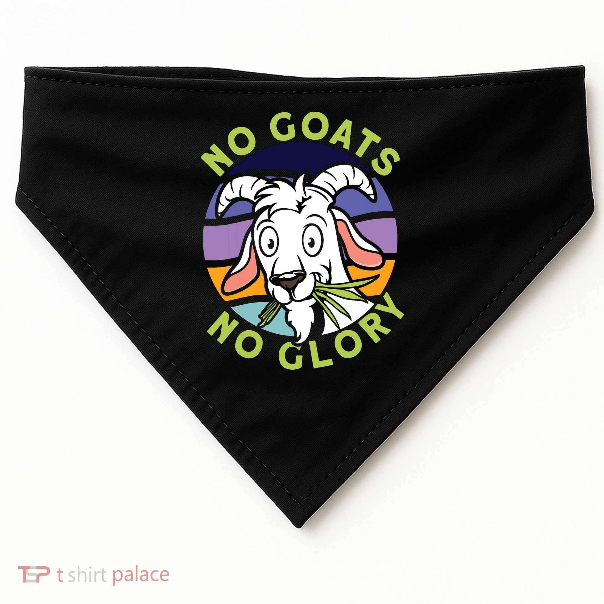 No Goats No Glory Goat Retro Goats Farmer USA-Made Doggie Bandana
