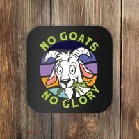 No Goats No Glory Goat Retro Goats Farmer Coaster thumb 0