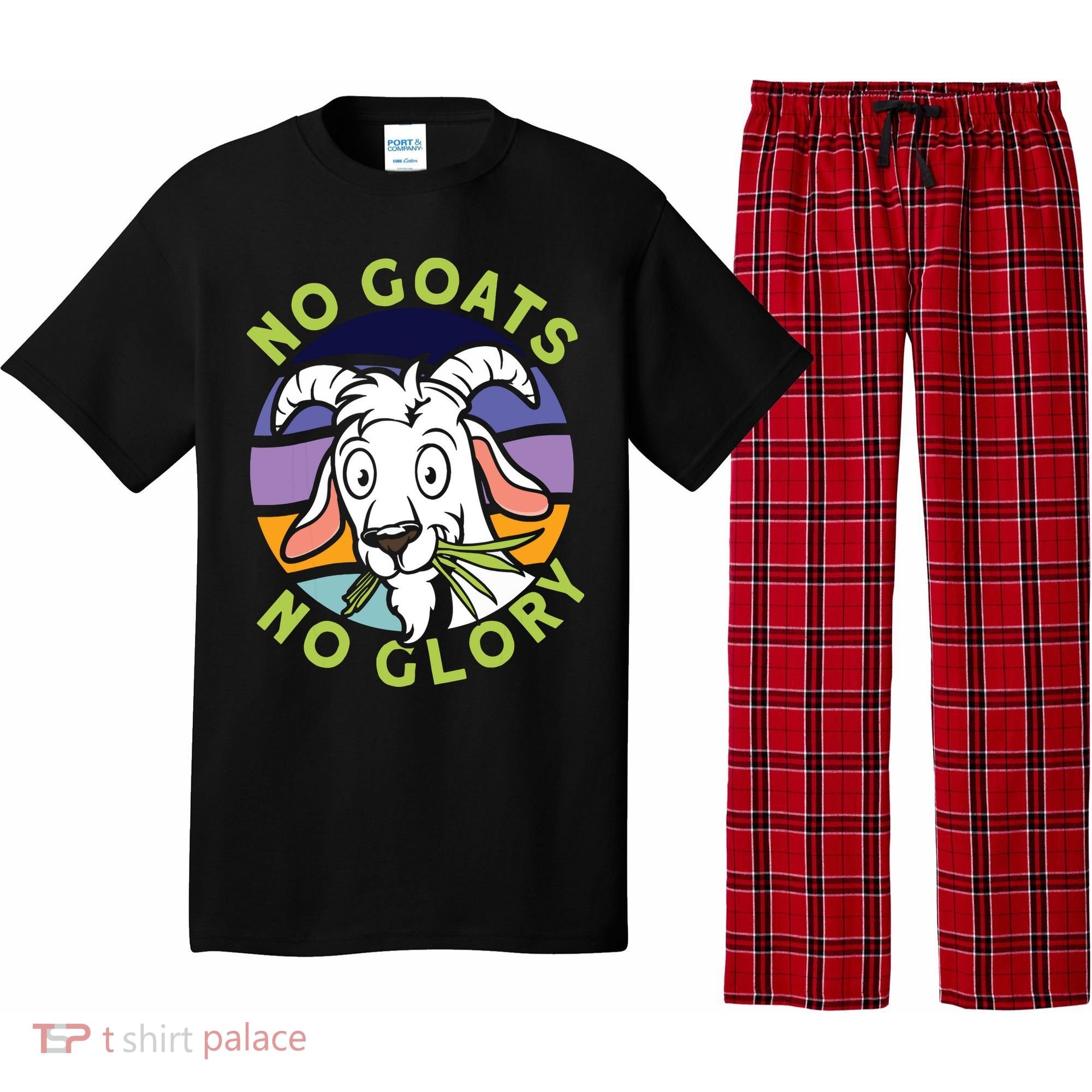 No Goats No Glory Goat Retro Goats Farmer Pajama Set