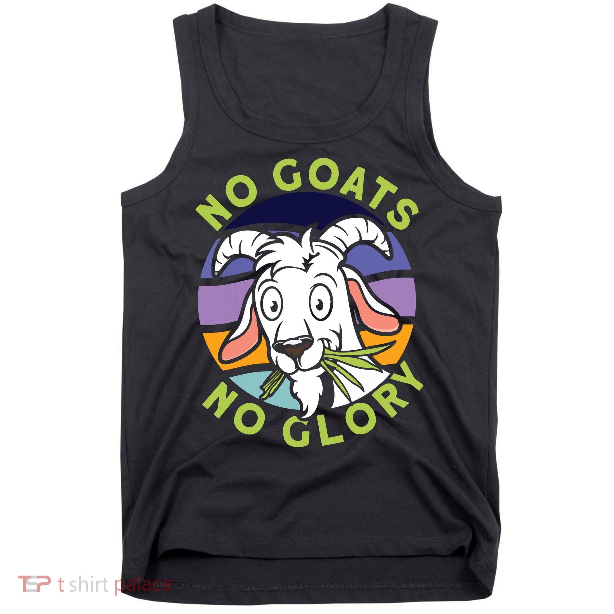 No Goats No Glory Goat Retro Goats Farmer Tank Top