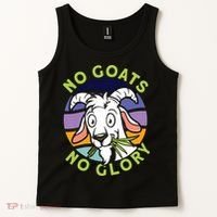 No Goats No Glory Goat Retro Goats Farmer Tank Top thumb 2