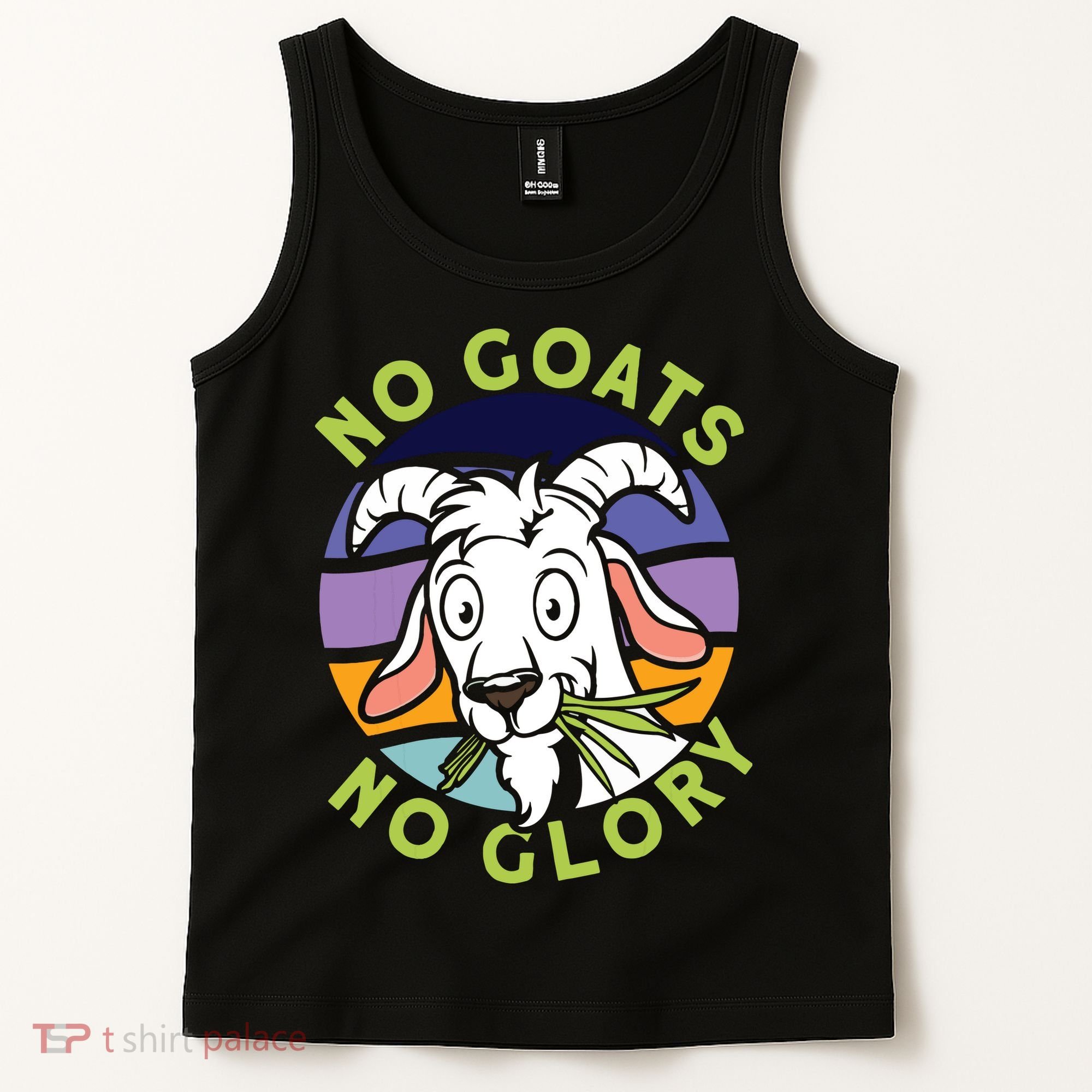 No Goats No Glory Goat Retro Goats Farmer Tank Top