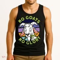 No Goats No Glory Goat Retro Goats Farmer Tank Top thumb 3