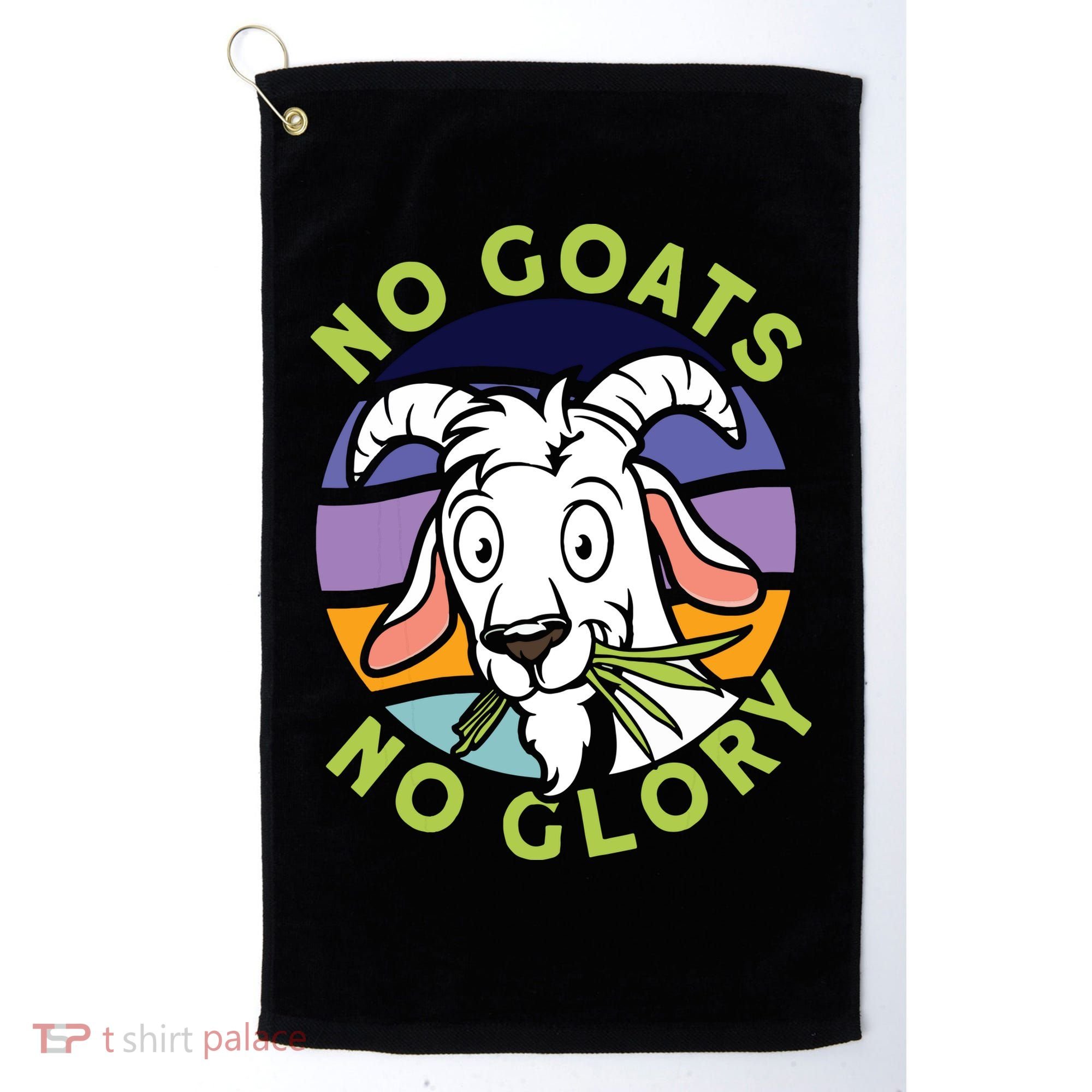 No Goats No Glory Goat Retro Goats Farmer Golf Towel