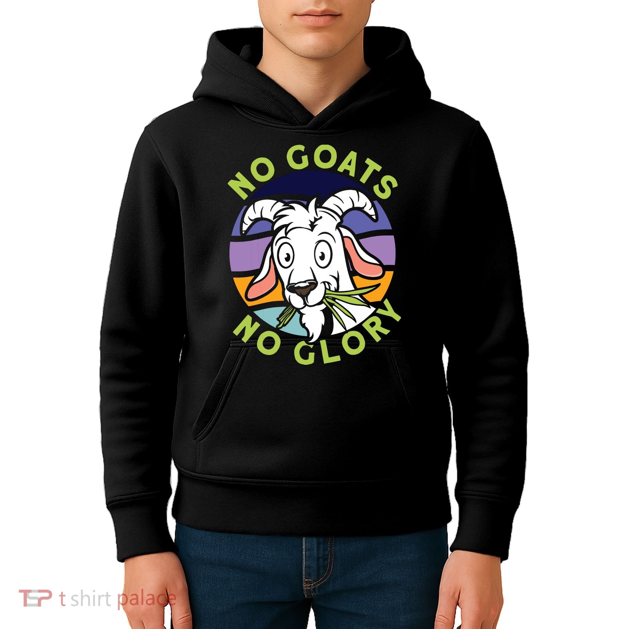 No Goats No Glory Goat Retro Goats Farmer Kids Hoodie