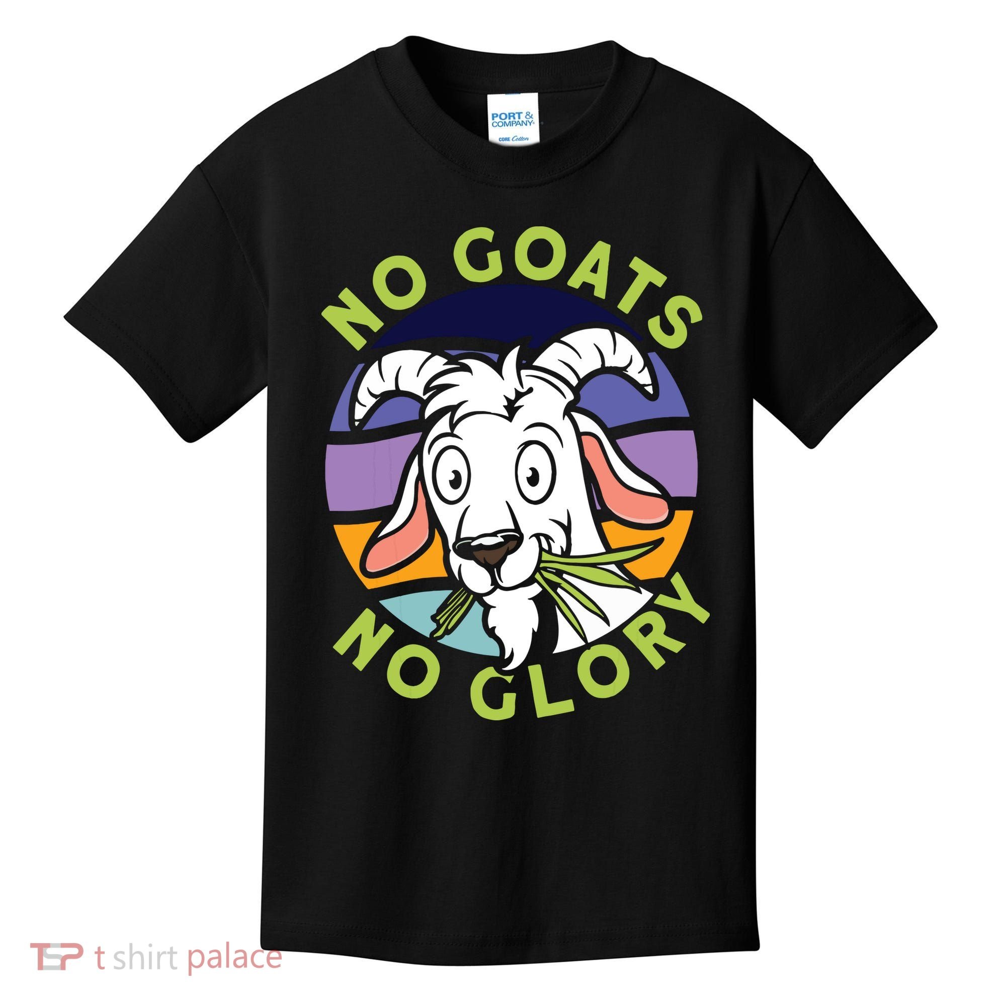 No Goats No Glory Goat Retro Goats Farmer Kids T-Shirt