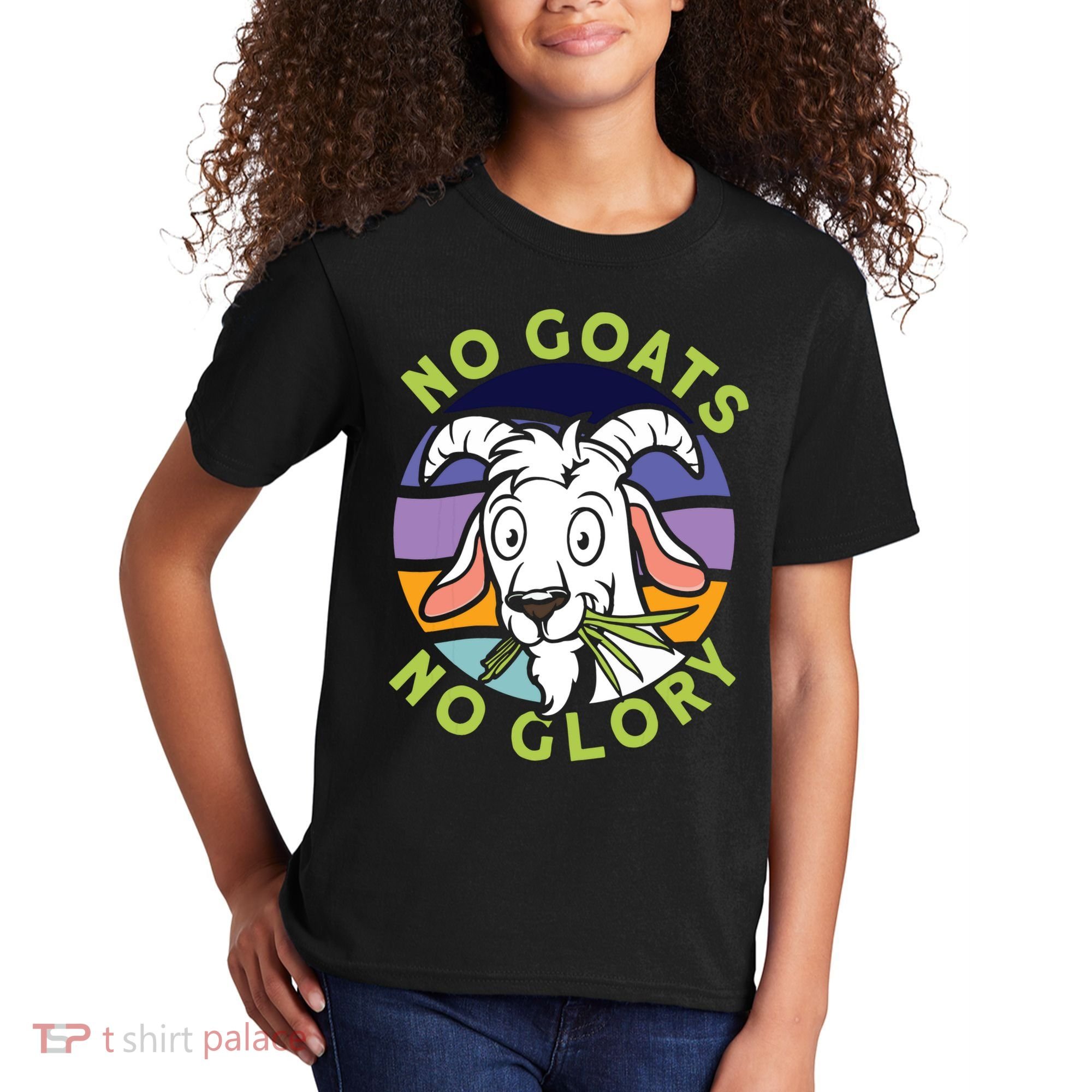 No Goats No Glory Goat Retro Goats Farmer Kids T-Shirt