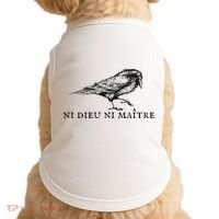 No God No Master Ni Dieu Ni Maitre Retro Crow Bird Doggie Tank thumb 0