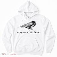 No God No Master Ni Dieu Ni Maitre Retro Crow Bird Hoodie thumb 0