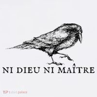 No God No Master Ni Dieu Ni Maitre Retro Crow Bird Beanie thumb 2