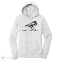 No God No Master Ni Dieu Ni Maitre Retro Crow Bird Women's Hoodie thumb 0