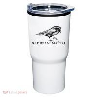 No God No Master Ni Dieu Ni Maitre Retro Crow Bird Tumbler thumb 0