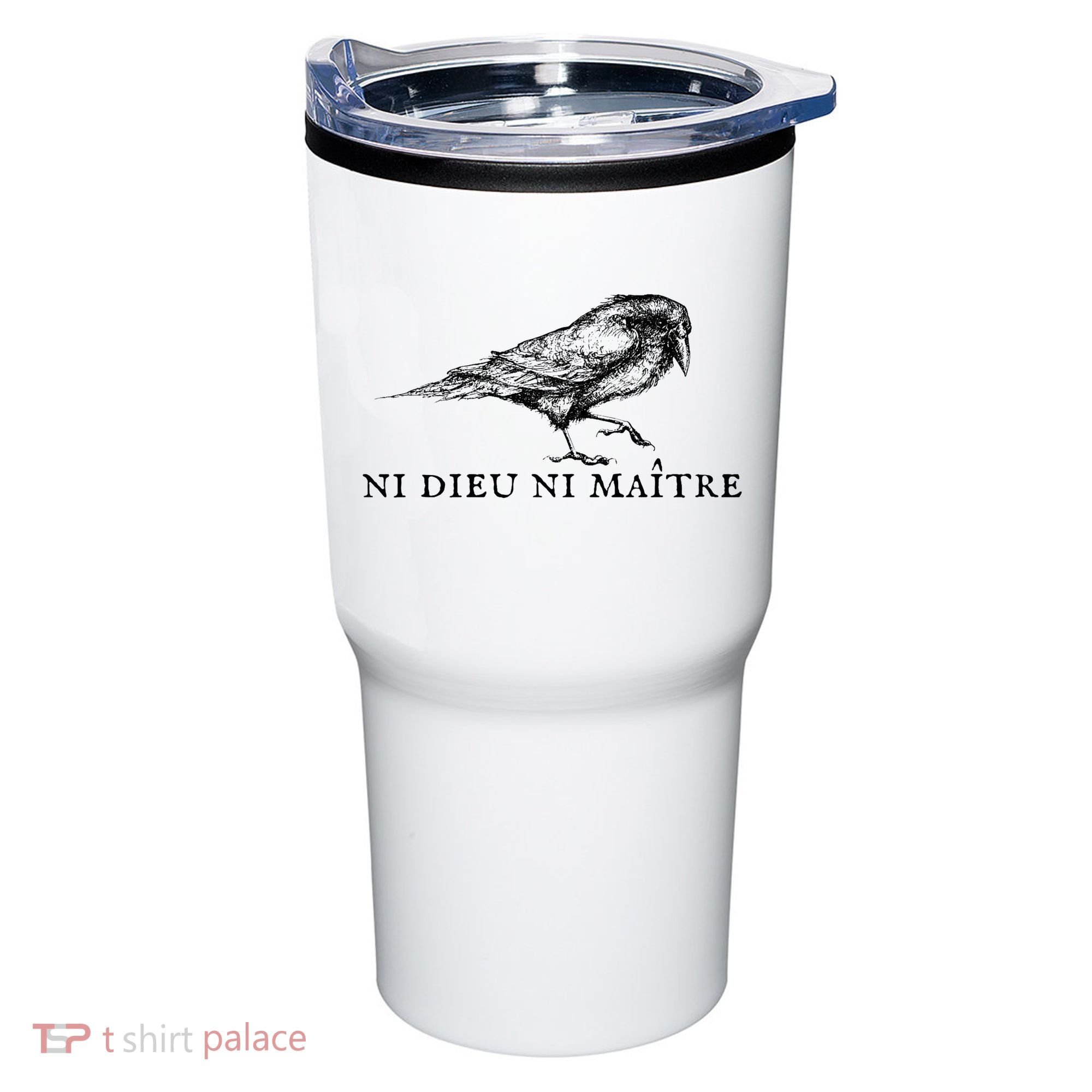 No God No Master Ni Dieu Ni Maitre Retro Crow Bird Tumbler
