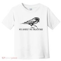 No God No Master Ni Dieu Ni Maitre Retro Crow Bird Toddler T-Shirt thumb 0