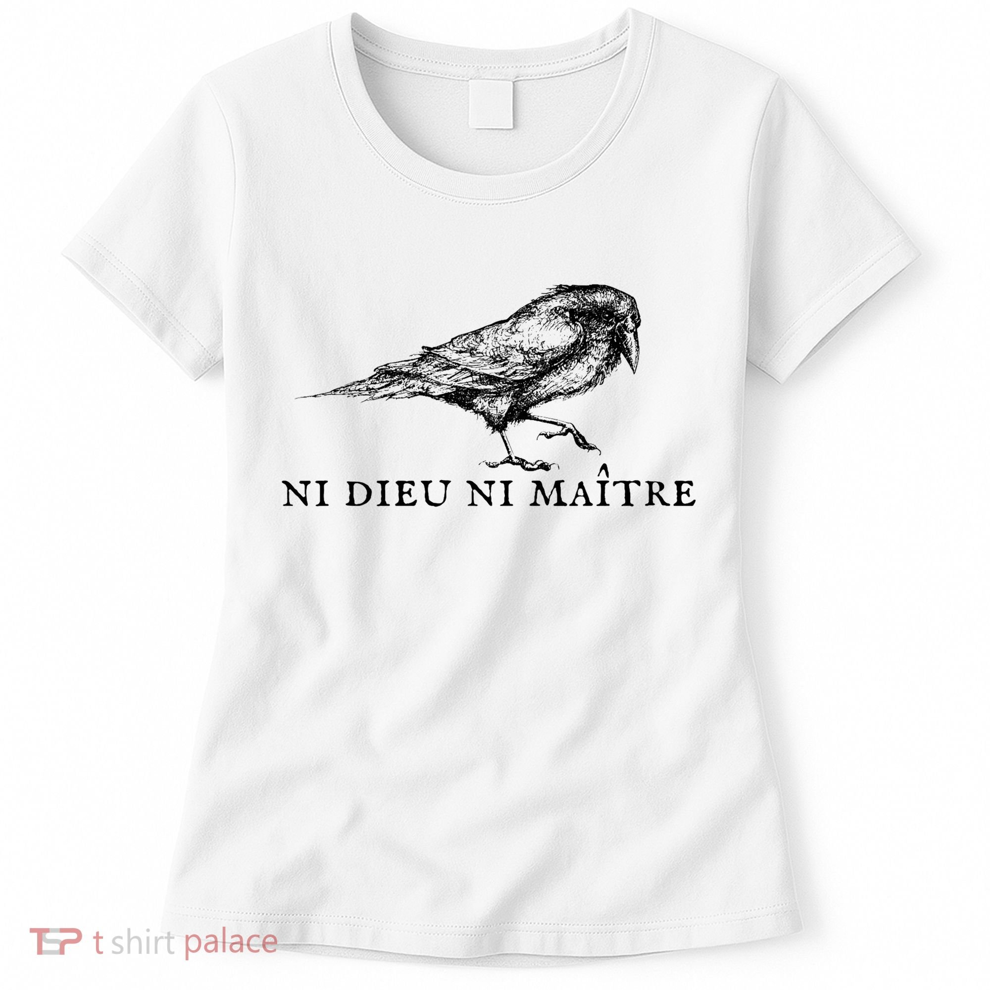 No God No Master Ni Dieu Ni Maitre Retro Crow Bird Women's T-Shirt