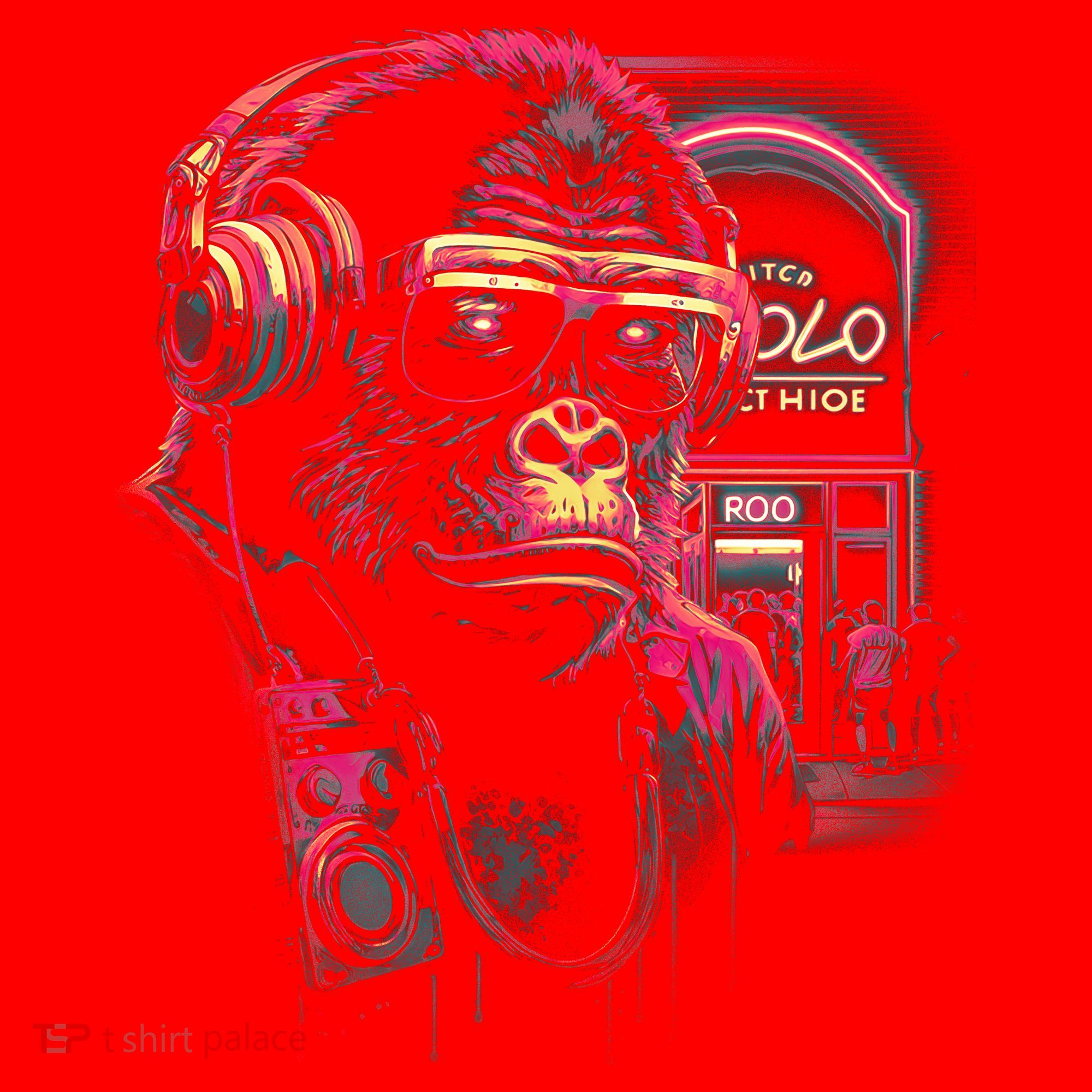 Neon Gorilla Santa Hat