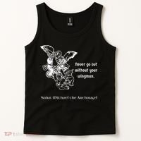 Never Go Out Without Your Wingman Saint Michael Tank Top thumb 2
