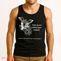 Never Go Out Without Your Wingman Saint Michael Tank Top thumb 3