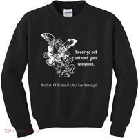 Never Go Out Without Your Wingman Saint Michael Kids Sweatshirt thumb 0