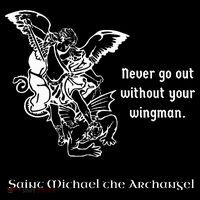Never Go Out Without Your Wingman Saint Michael Kids Sweatshirt thumb 2