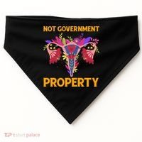 Not Government Property Funny Uterus Flower USA-Made Doggie Bandana thumb 0