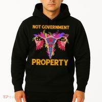 Not Government Property Funny Uterus Flower Hoodie thumb 2