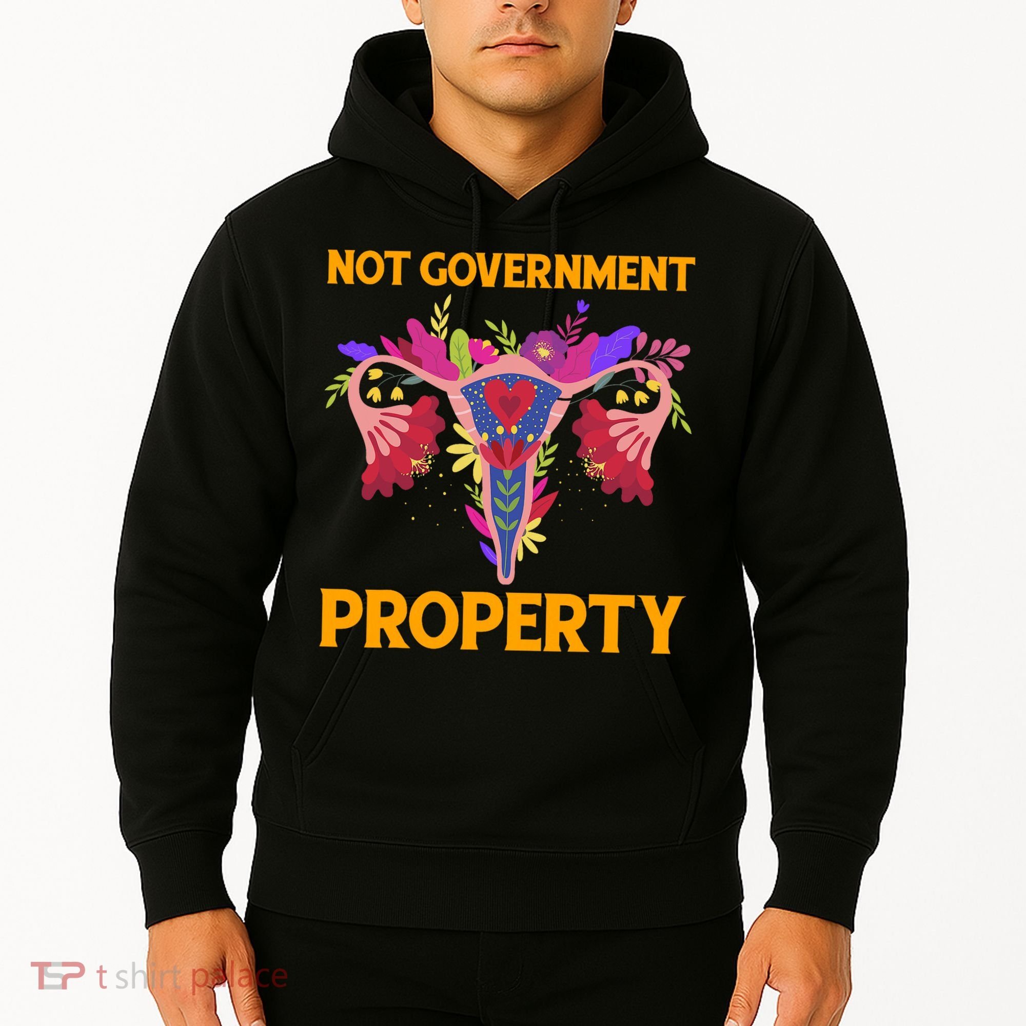 Not Government Property Funny Uterus Flower Hoodie