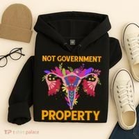 Not Government Property Funny Uterus Flower Hoodie thumb 4