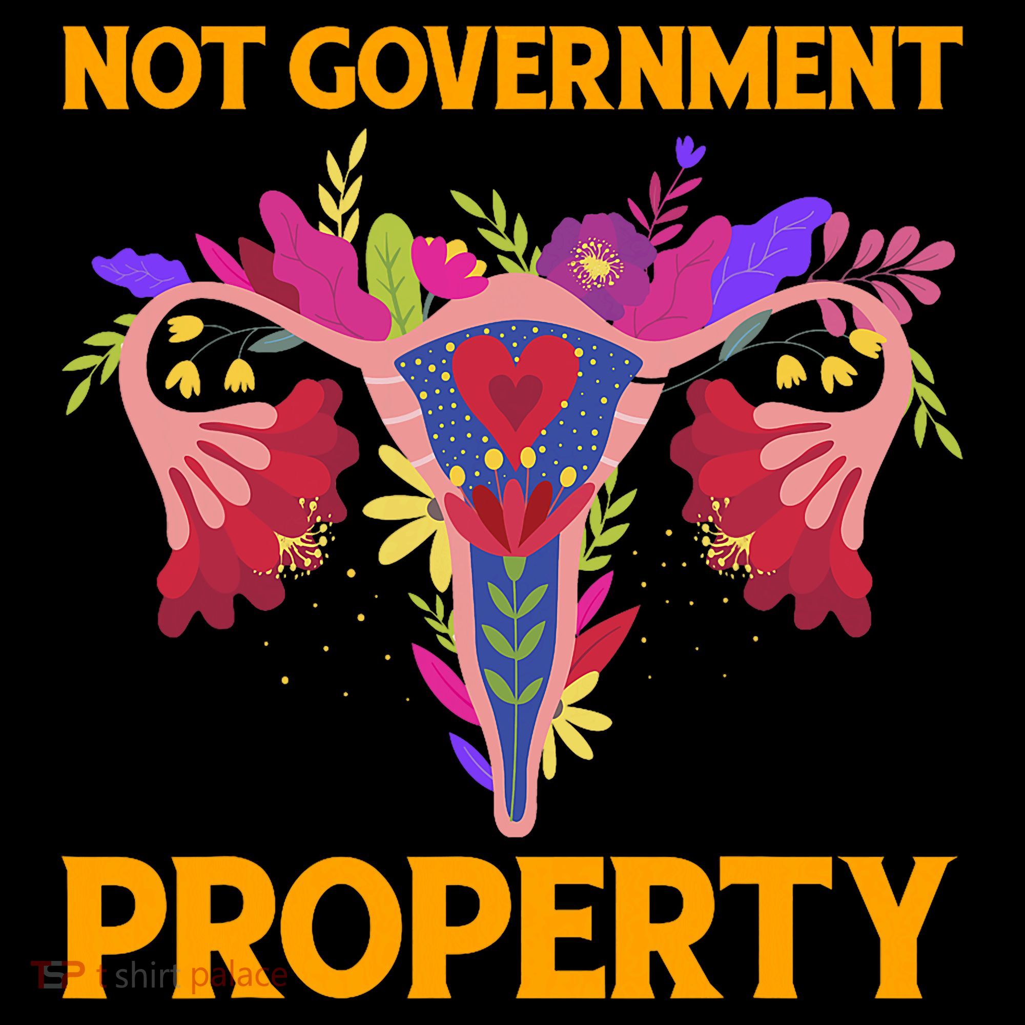 Not Government Property Funny Uterus Flower Women's Hoodie