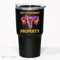 Not Government Property Funny Uterus Flower Tumbler thumb 0