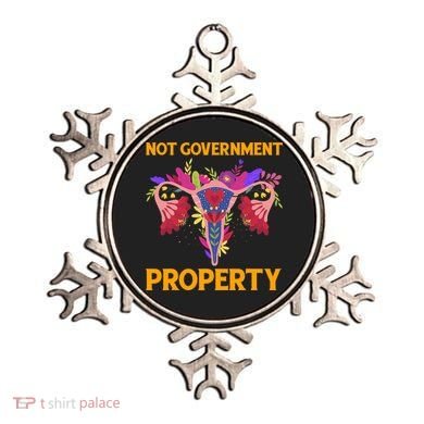 Not Government Property Funny Uterus Flower Ornament