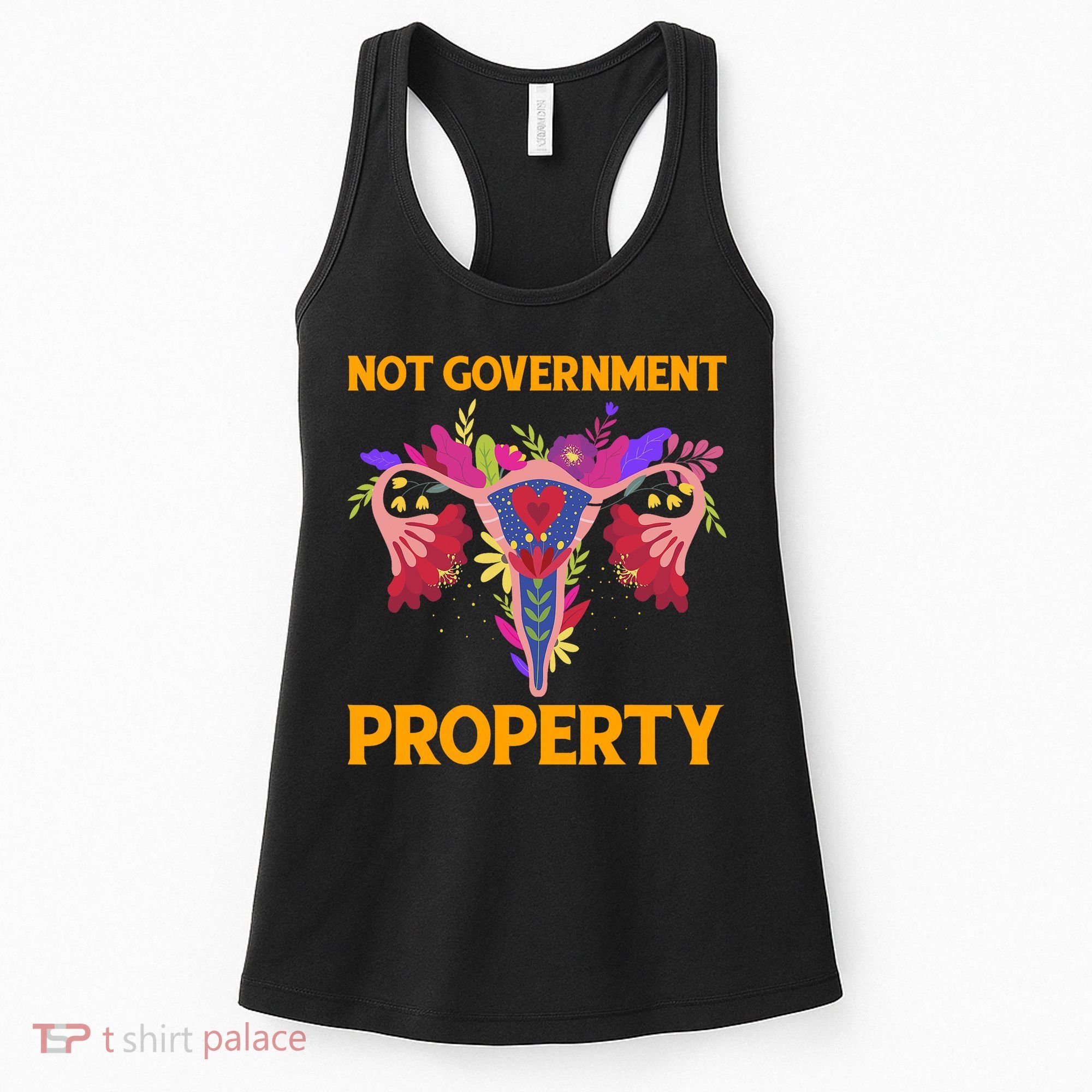 Not Government Property Funny Uterus Flower Women's Tank Top