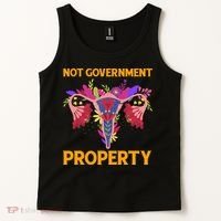Not Government Property Funny Uterus Flower Tank Top thumb 2