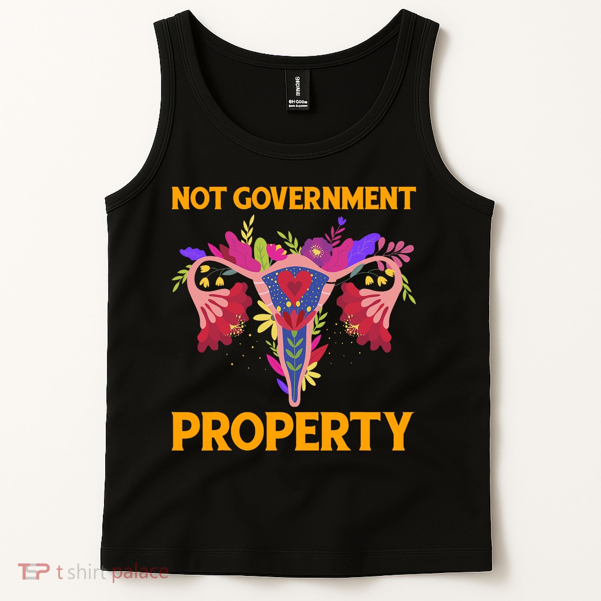 Not Government Property Funny Uterus Flower Tank Top