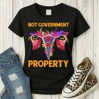 Not Government Property Funny Uterus Flower Women's T-Shirt thumb 3