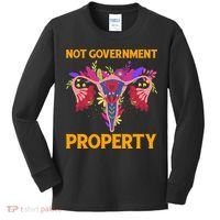 Not Government Property Funny Uterus Flower Kids Long Sleeve Shirt thumb 0