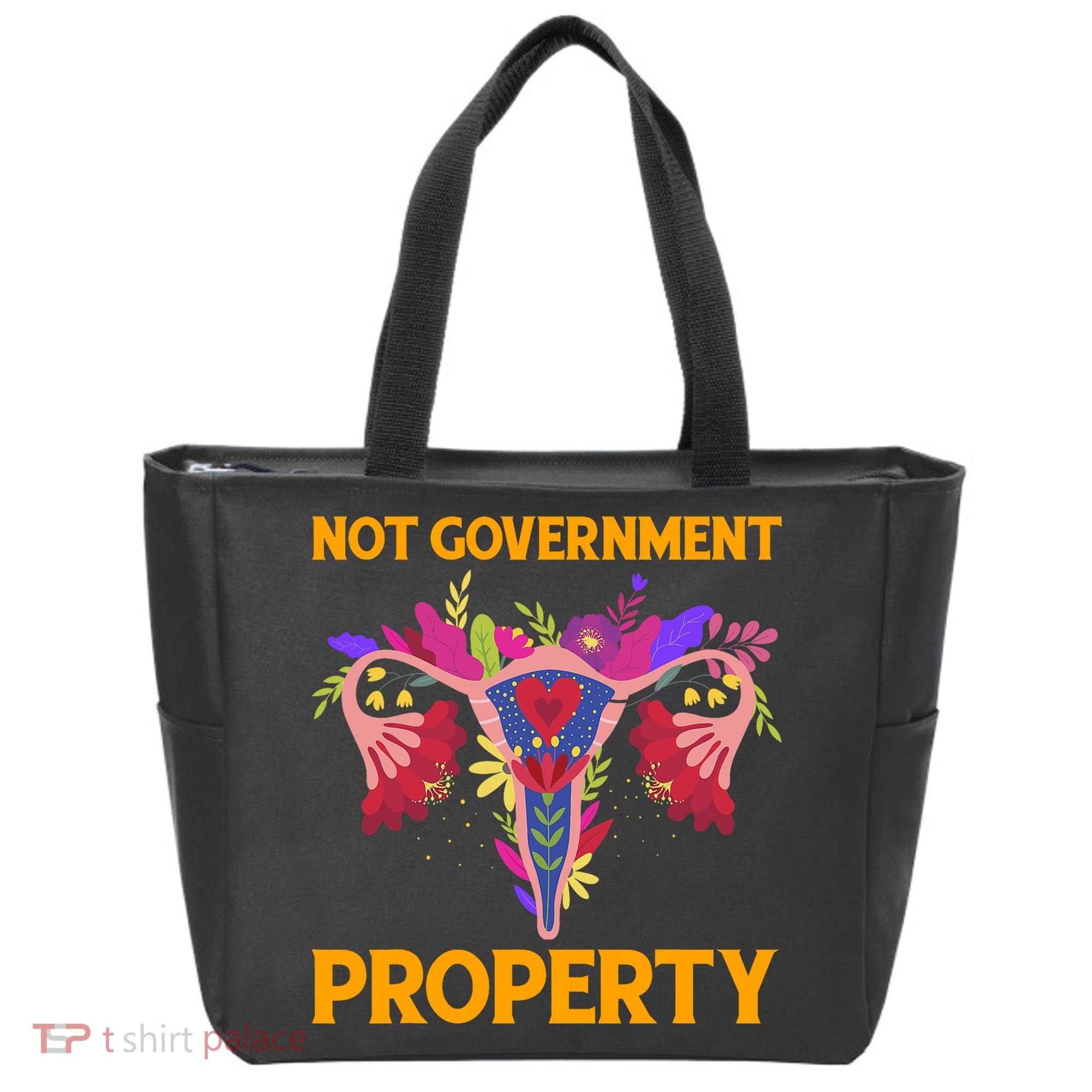 Not Government Property Funny Uterus Flower Tote Bag