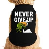 Never Give Up Frog Bird Choking Funny Motivation Doggie Tank thumb 0