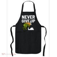 Never Give Up Frog Bird Choking Funny Motivation Apron thumb 0