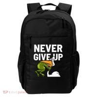 Never Give Up Frog Bird Choking Funny Motivation Backpack thumb 0